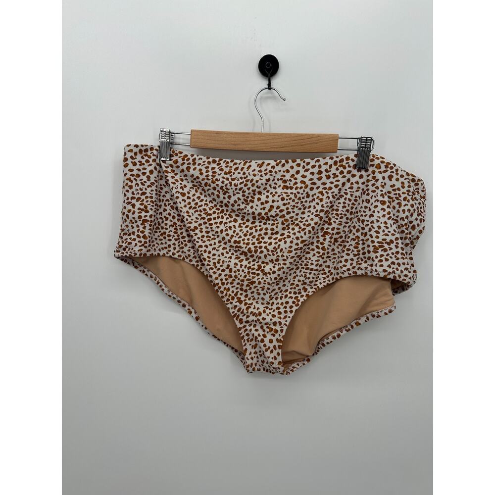 J. Crew Factory Womens Cheetah Printed high-waisted bikini bottom Size 3X Swim